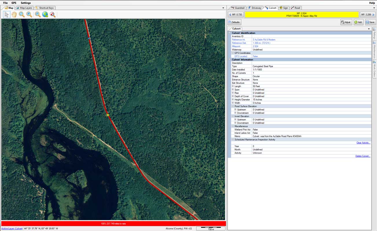 The culvert information tab of the LDC